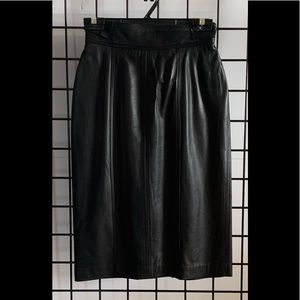 Vintage Escada by Laurel Black Leather Skirt